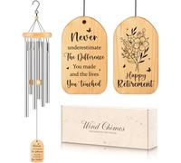 GiftChant Retirement Gift for Woman, Happy Retirement Wind Chimes for Friend Teacher Coworker Boss Colleague Nurse, 25.5inch, Retired Gifts for Women Men, Going Away Present