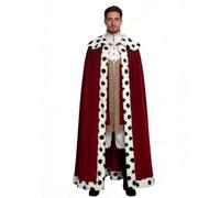 Giftdigger King Costume for Men and Women,Queen Costume,Adult King Cape Robe Metal Crown Scepter,King Queen Robe Costume