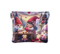 Gifted Gnomes Red Coin Purse Small Change Pouch Portable Change Purse, Travel Storage for Cosmetics, Headphones, Jewelry, Cute Valentine Gnomes, One Size, Cute Valentine Gnomes