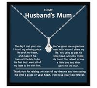 Gifted Happiness To My Husband's Mum Necklace Thoughtful Gift for Mother-in-Law with Heartfelt Message, Elegant Pendant for Wedding, Anniversary, Birthday, or Mother's Day