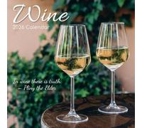 Gifted Stationery Co, Wine 2026 Wall Calendar, 12'' X 12'', 16-Month Calendar with Stapled Binding