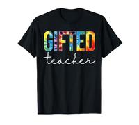 Gifted Teacher Back to School Tie Dye Retro Rainbow T-Shirt