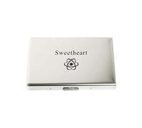 GIFTETCH Personalised Card Holder, Anti Theft Stainless Steel Hard Case, Credit Card Wallet Holder for Men & Women