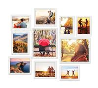 Giftgarden 10-Pack White Photo Frames for Multiple Pictures Various Sizes, Two 8x10, Four 5x7, Four 4x6, Assorted Multi Photo Frames Collage for Wall or Tabletop Display