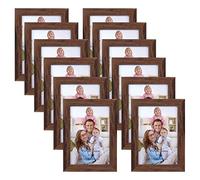 Giftgarden 12 Pack 6x4 Photo Frames, Brown Picture Frames 6x4 for Wall or Tabletop Display