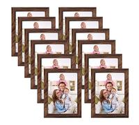 Giftgarden 12 Pack 7x5 Photo Frames, Brown Picture Frames 7x5 for Wall or Tabletop Display