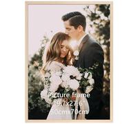 Giftgarden 50x70cm Frame Oak, Aluminum Picture Frames 50cm x 70cm, Large Poster frame for Wall-Mounted Horizontal or Vertical Display