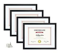 Giftgarden 8.5x11 Document Frame 4 Pack, Diploma Frames for Wall Mounting or Tabletop Display, Black