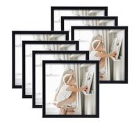 Giftgarden 8x8 Photo Frame Black, Square 8x8 Picture Frames for Tabletop or Wall Mounting Display, Pack of 7