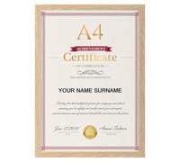 Giftgarden A4 Picture Frame, Oak Color A4 Photo Frames Suitable for Desk or Wall Display of Certificates, Posters, and Artwork