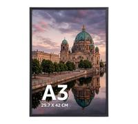 Giftgarden Black Aluminium A3 Picture Frame with Anti-Mould Backing, A3 Photo Frame for Posters, Art Prints, Certificates, Horizontal or Vertical Hanging for Home Office Decor
