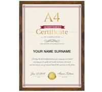 Giftgarden Brown A4 Picture Frame, Rustic A4 Photo Frames Suitable for Desk or Wall Display of Certificates, Posters, and Artwork - Single