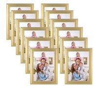 Giftgarden Gold 7x5 Photo Frames 12 Pack, Modern 5x7 Picture Photo Frames for Wall or Tabletop Display