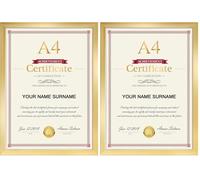 Giftgarden Gold A4 Picture Frame, Versatile A4 Photo Frames for Desk or Wall, Ideal for Certificates, Posters, and Artwork Display (Pack of 2)