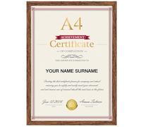 Giftgarden Walnut Brown A4 Picture Frame, Versatile A4 Photo Frames Suitable for Desk or Wall Display of Certificates, Posters, and Artwork - Single