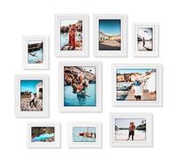 Giftgarden White Picture Frames with Mat for Multiple Sizes Photos, Four 4x6, Four 5x7, Two 8x10 for Gallery Photo Frame Collage Wall or Tabletop Display, Set of 10