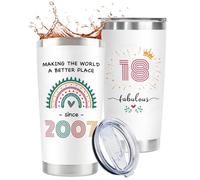 GiftGem 18th Birthday Gifts for Girls - Born in 2007 Personalised Gifts Mugs, Travel Mug, Funny Birthdays Presents for Travel Mug, 18th Birthday Gifts for Daughter Grandaaughter Best Friend Sister