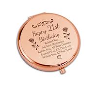 GiftGem 21st Birthday Gifts for Her - Elegant Compact Mirror, Special Keepsake for Women, Thoughtful Daughter 21st Birthday Gifts, Unique Birthday Gifts for Friend Sister Bestie