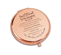 GiftGem Daughter Gift - Birthday Gifts for Daughter, 18th Bithday Gifts for Girls, Cute Compact Pocket Mirror, Inspirational Gift for Daughter, Perfect Happy Birthday Daughter Present