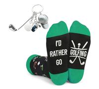 GiftGem Golf Gifts for Men 2-Piece Set, Premium Golf Socks with Keyring, Novelty Golf Gift Set in Luxury Packaging, Funny Golf Gifts Stocking Fillers