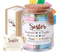 GiftGem Sister Birthday Gifts Bible Verse Jar 92 Scripture Cards with Chapter References, Christian Gift for Women, Spiritual Encouragement Glass Jar, Colour-Coded Keepsake with Gift Box