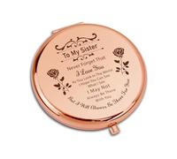 GiftGem Sister Gifts - Unique Sister Birthday Presents, Compact Mirror, for Sister, Heartfelt Sister Gifts From Sisters, Sister-in-Law & Friend Gifts