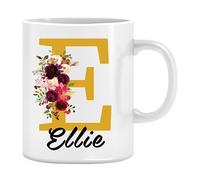 GiftHub Personalised Mugs with Names and Initials, Customised Gift for Valentine’s Day, Birthday, Christmas Day for Mom, Dad, Friends, 11oz Ceramic Coffee/Tea Cup (Gold)