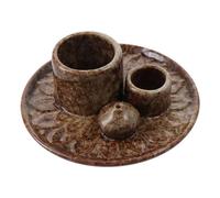gifthub Sage Creative Simple Incense Tray Aromatherapy Stove,Ceramic Incense Burner Holder,Palo Santo Holder,Candle Holder,Aromatherapy Stove,Black/Blue/Red/Yellow,13 * 13 * 5 CM(Yellow)