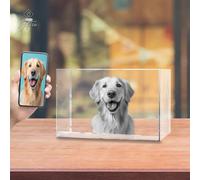 Giftic 3d Laser Engraved Classic Rectangle Crystal Custom Photo Print, Personalised Gifts for her/him, dad/mom, Anniversary Couples Gifts (Wide, XXL: 20x13x8cm, Glass Crystal)