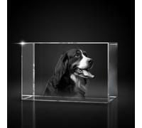 Giftic 3d Laser Engraved Classic Rectangle Crystal Custom Photo Print, Personalised Gifts for him, dad/mom, Anniversary Couples Gifts (Wide, Medium: 10x6x6cm, Glass Crystal)