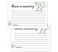 Giftideaworkshop 50 Greenery Share A Memory Cards for Celebration of Life Birthday Anniversary Memorial Funeral Graduation Bridal Shower Game, Guest Book Ideas, and Alternatives.4x6 Inches.
