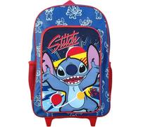 GIFTIDEAZZ Fashion Foldable Kids Travel Trolley Backpack - Wheeled Carry-On Suitcase Rucksack with Favorite Character Design for Children (Deluxe Lilo & Stitch Blue Trolley)