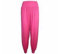 GIFTIDEAZZ Harem Trousers for Women, Ladies & Girls, Plus Sizes - ALI Baba Long Pants for Causal Wearing - Stretchy & Full Length Legging - Made in UK (Ali Baba Hot Pink-S)