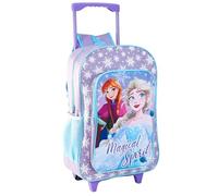 GIFTIDEAZZ Kids Wheeled Trolley Backpack - Foldable Suitcase Rucksack with Favorite Character Designs - Travel Carry-on Luggage for Children (Deluxe Frozen Magical Spirit)