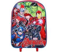 GIFTIDEAZZ Kids Wheeled Trolley Backpack - Foldable Suitcase Rucksack with Favorite Character Designs - Travel Carry-on Luggage for Children (Standard Marvel Avengers Trolley)