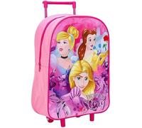 GIFTIDEAZZ Kids Wheeled Trolley Backpack - Foldable Suitcase Rucksack with Favorite Character Designs - Travel Carry-on Luggage for Children (Standard Disney Princesses This is My Story Trolley)