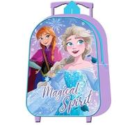 GIFTIDEAZZ Kids Wheeled Trolley Backpack - Foldable Suitcase Rucksack with Favorite Character Designs - Travel Carry-on Luggage for Children (Standard Frozen Magical Spirit Trolley)