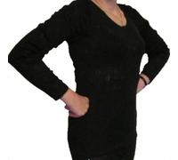 GIFTIDEAZZ Ladies Snowdrop Thermal Long Sleeve Top - Women Soft Winter Warmer Thermal Vest in Black - Made in UK (Long Sleeve Black, 3X-Large)