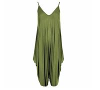 GIFTIDEAZZ TIMELESS GIFTS THAT REFLECT YOUR STYLE - Made in the UK - Casual Women's Jumpsuit - Harem Lagenlook Playsuit - Ladies' Summer Dress One Size (Khaki)