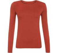 GIFTIDEAZZ TIMELESS GIFTS THAT REFLECT YOUR STYLE - Made in The UK - Women's Long Sleeve Round Neck Scoop Neck Plain T-Shirts (Rust XXL)