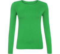 GIFTIDEAZZ TIMELESS GIFTS THAT REFLECT YOUR STYLE - Made in The UK - Women's Long Sleeve Round Neck Scoop Neck Plain T-Shirts (JadeGreen S/M)