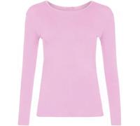 GIFTIDEAZZ TIMELESS GIFTS THAT REFLECT YOUR STYLE - Made in The UK - Women's Long Sleeve Round Neck Scoop Neck Plain T-Shirts (BabyPink M/L)