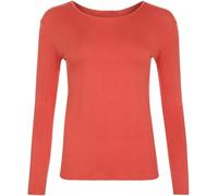 GIFTIDEAZZ TIMELESS GIFTS THAT REFLECT YOUR STYLE - Made in The UK - Women's Long Sleeve Round Neck Scoop Neck Plain T-Shirts (Coral M/L)