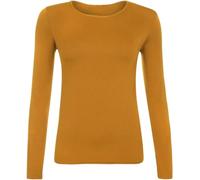 GIFTIDEAZZ TIMELESS GIFTS THAT REFLECT YOUR STYLE - Made in The UK - Women's Long Sleeve Round Neck Scoop Neck Plain T-Shirts (Mustard M/L)