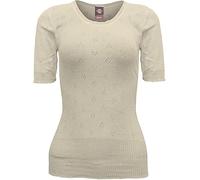 GIFTIDEAZZ TIMELESS GIFTS THAT REFLECT YOUR STYLE - Made in The UK - Women's Thermal Short Sleeve Underwear Nightwear Ladies Top Snowdrop (Short Sleeve Large Cream)