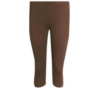 GIFTIDEAZZ Women's Ladies Cropped 3/4 Capri Leggings: Plus Size (UK 8-26) - Summer Perfection (Brown XXL)