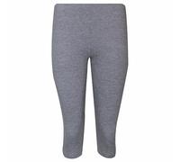 GIFTIDEAZZ Women's Ladies Cropped 3/4 Capri Leggings: Plus Size (UK 8-26) - Summer Perfection (Silvergrey XXL)