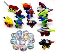 Giftik 12 Pcs Prefilled Easter Eggs with Mini Transformer Dinosaur Car Toys Set,Stress Relief Toys Party Bag Fillers for Kids Easter Eggs Hunt Party Favors Supplies (Multicolor)