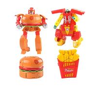 Giftik 2 PCS DIY Food Transforming Robot Toys Pack, Deformable Hamburger French Fries Robot Role Play Early Educational Toys Set for Adult Kids Boys Girls (Burger + French Fries)