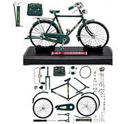 Giftik 51PCS DIY Retro Simulated Bicycle Model Ornament Set, Vintage Classic Alloy 1: 8 Bike Models Toys with Base for Home Office Desktop Decoration (Green)